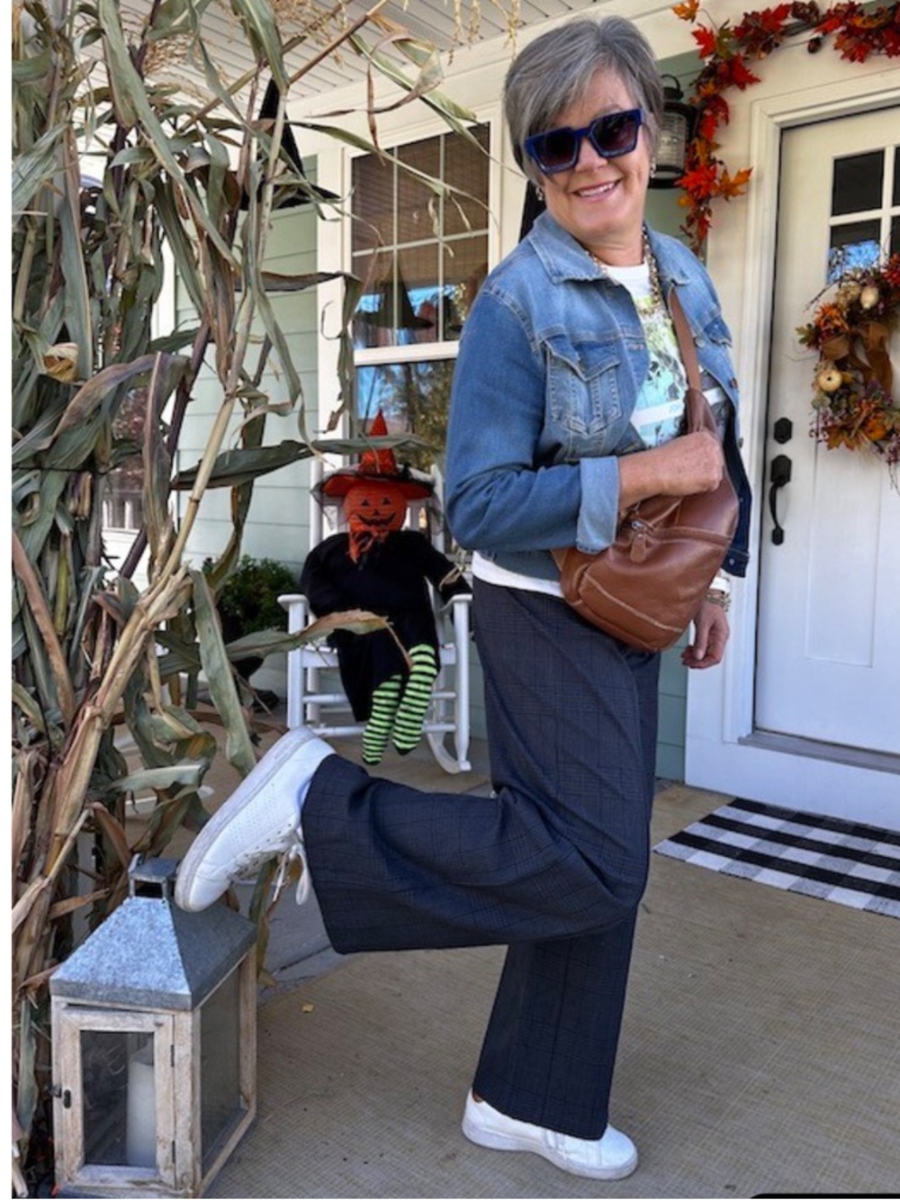 Old Navy High-Waisted Plaid Pull-On Pixie Wide-Leg Pants Woman 3X Plaid Office